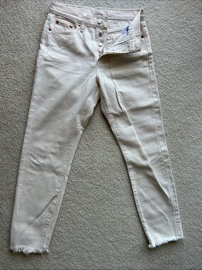Levi's Cream High-Rise Slim Jeans
